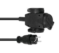 PSSO Prolunga Tripla 3x2,5 10m IP54 Nero per Eventi all'Aperto | Made in Germany