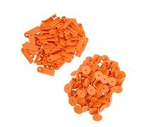Pssopp 100 Etichette Auricolari in Plastica con Numeri, Etichette Auricolari Vuote in TPU per Bestiame Bovino Suino Ovino Capra, Facile da Scrivere e Guarigione Rapida (Arancio senza parole (prezzo