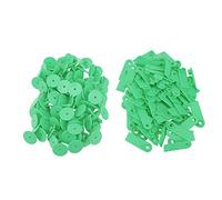 Pssopp 100 Etichette Auricolari in Plastica con Numeri, Etichette Auricolari Vuote in TPU per Bestiame Bovino Suino Ovino Capra, Facile da Scrivere e Guarigione Rapida (Verde senza parole (prezzo di