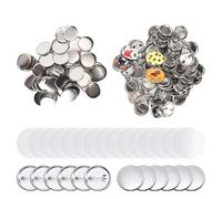 Pssopp 100 Set Kit di Spille con Bottone Trasparente, Robuste Spille Antiruggine Artigianali per Regali Artigianali Fai da Te Souvenir (37 MM)