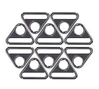 Pssopp 10pcs 38mm Triangolo di Regolazione con Barra Girevole Clip o Anello Fibbia Cast Borsa Hardware per Borse Portachiavi Borse[Pistola nera] Tenditori