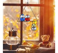 Pssopp 18x14 Cm di Metallo Decorazioni Appese per il Giardino da Casa Esterna, Amanti degli Uccelli, Elegante e Versatile e Delizioso Arredamento da Esterno Interno (Blu+rosso+giallo)