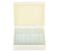 Pssopp 25 Vetrini per Microscopio in Vetro per Biologia, Vetrini Preparati con Olio di Legno di Cedro, Campioni Colorati di Alta qualità per Studenti e Istruzione a Domicilio