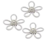 Pssopp 3 Pezzi Spilla per Scarpe Abbellimenti Fiore Clip per Scarpe Patch Applique per Gioielli Fare Vestiti Borse Scarpe Forniture(Bianco)