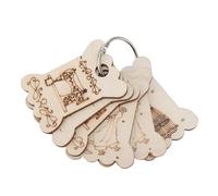 Pssopp 6 Pezzi Set di Bobine a Filo Interdentale, Scheda di Avvolgimento del Filo in Legno per Artigiani, Motivi Squisiti, Leggeri e Portatili, Ideali per gli Appassionati di Cucito