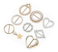 Pssopp 8 Pz Fibbie Perla Elegante Moda Sciarpa Lucida Fibbia Donna Ragazze Sciarpa Chiusura Clip Abbigliamento Anello Wrap Holder per Fazzoletto da Collo T-Shirt Scialle