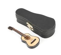 Pssopp Arredamento Modello di Chitarra in Legno in Miniatura Fatta a Mano, con Supporto, Scatola di Archiviazione, Decorazione per Scrivania per Ufficio Perfetta