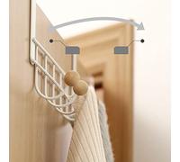 Pssopp Blanca Load Puerta -Rack, Che Porta le Case di Ciliegia Pubblica Posteriore in Ferro Orizzontale per lo Stoccaggio di Hogar (4 ganci)