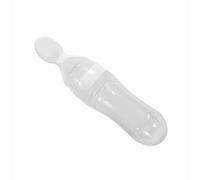 Pssopp Bottiglia da Alimentazione in Silicone da 90 Ml con Cucchiaio, Materiali Sicuri, Facile Mangiare, Design Comodo, Uso Versatile, Manutenzione Facile, per il Porridge di Latte di Cereali