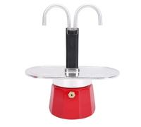 Pssopp Caffettiera da 2 Tazze, Macchina per caffè con Piano Cottura a Doppio Tubo, Lega di Alluminio Leggera, Rapidamente un caffè Ricco, con Piastra Speciale per il Riscaldamento,