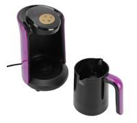 Pssopp Caffettiera Portatile, Display Digitale Intelligente da 480 Ml Spegnimento Automatico Prevenzione del Traboccamento della Caffettiera Monodose per i CLovers del caffè di Pu (Spina europea)