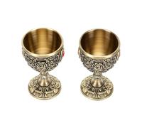 Pssopp Calice Medievale, Bicchiere Vintage da Vino, for Feste a Tema, Banchetti, Rievocazioni Storiche, Decorazione Tavola, Uso Domestico, Regalo per Appassionati di Stile retrò (Bronzo)