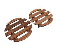 Pssopp Carrello per Piante con Ruote, Rotelle in Legno da 12 Pollici con Bloccaggio a 360 Gradi Supporto per Piante Rotolanti per Carichi Pesanti per Interni Ed Esterni per Vasi G