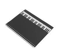 Pssopp Carta Manoscritta Musicale 26x20 Cm, Carta da Lettere di qualità Premium con 50 Pagine per Compositori e Musicisti, Perfetta per Scrivere Canzoni e Lezioni (modello di pianoforte nero)