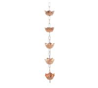 Pssopp Catena di Pioggia di Rame, Robusti a Forma di Fiori Decorativi Resistenti Arrugginiti e Tazze Catena di Catcher di Pioggia per Le Grondaie per Il Sodo