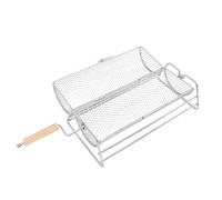 Pssopp Cestello per Griglia per Barbecue, Cilindro a Rete in Tubo per Griglia per Barbecue in Acciaio Inossidabile con Manico per Pesce, Verdure, Carne, Girevole, Cestino per Girevole