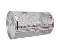 Pssopp Cestello per Griglia Rotante, Gabbia per Barbecue in Acciaio Inossidabile, Design Rotante a 360 Gradi per Verdure e Noci Grigliate Uniformemente nel Barbecue da Campeggio o in Giardino (C)