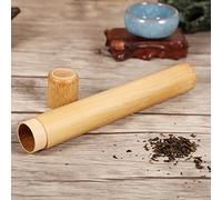 Pssopp Contenitore per tè in bambù, Barattolo Rotondo Fatto a Mano con Coperchio, Ideale per Spezie per tè e caffè Nella Dispensa della (2,5 * 23)