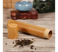 Pssopp Contenitore per tè in bambù, Barattolo Rotondo Fatto a Mano con Coperchio, Ideale per Spezie per tè e caffè Nella Dispensa della (2,5 * 15,5)