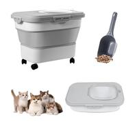 Pssopp Contenitore Pieghevole per Cibo per Cani Contenitore Multiuso per Cibo per Gatti per Dispensa per Animali con Paletta per Secco per Animali Domestici