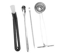 Pssopp Cucchiaino per caffè, Cucchiaio per Mescolare, Kit Penna Artistica, 3 in 1, Cucchiaio Dosatore per caffè in Acciaio Inossidabile con Spazzola per la Pulizia, per, tè,