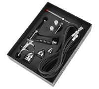Pssopp Dispositivo di Controllo del Dipinto Ad Aria, Kit Set di Aerografo Professionale per Trucco Cosmetico Modello di Pittura per Auto con un Ugello da 0,3 Mm0,5 Mm0,8 Mm, Tatuaggi Aerografati
