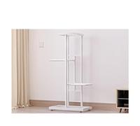 Pssopp Espositore a 4 Livelli, Supporto per Fioriera in Metallo con Piedini Regolabili, Design Salvaspazio per Uso Interno Ed Esterno (WHITE)