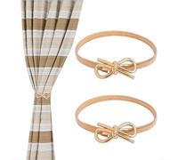 Pssopp Fascette per Tende in Metallo 4 Pz, Ampia Applicazione di Design a Molla Moderna Elegante in Lega di Alluminio con Righini per Soggiorno Casa (prua)
