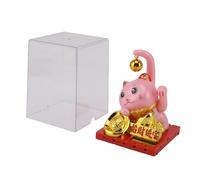 Pssopp Gatto Fortunato Alimentato Solare, 9x9x11,5 Cm Braccia Che Sventola la Fortuna Gatto Maneki Neko Accogliendo il Braccio Agitato per la Ricchezza di Fortuna con Colori Vivaci e Risparmio