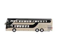 Pssopp Giocattolo Modello di Autobus a Due Piani in Lega, Auto Elettriche da Tirare Indietro 1:50 con Luci e Musica per Bambini e Neonati (GOLD)