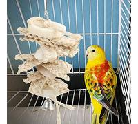 Pssopp Giocattolo per Uccelli, Buccia di Mais Naturale e Giocattolo da Masticare Luffa per l'esercizio Fisico e il Miglioramento dell'intelligenza, da Appendere da 8,7 Pollici per Piccioncini e