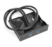 Pssopp Hub USB 3.0 Floppy Sul Pannello Frontale, Adattatore per Alloggiamento Floppy da 3,5 Pollici con Espansione USB a 2 Porte, Cavo Interno a 19 Pin, Trasferimento Dati Veloce e Ricarica per