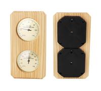 Pssopp Igrotermografo per Sauna in Legno, Termometro Igrometro in Legno di Pino per Sauna Interna, Temperatura da 0 a 120 Gradi Celsius, Monitoraggio dell'umidità da 0 a 100%