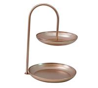 Pssopp Iron Fruit Bowl 2 Livelli Ossido -Safe, SERVIZIO di SERVIZIO a Diversi Livelli BEEL, Piastra di Memoria Doppia Impermeabile (Oro rosa)
