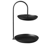 Pssopp Iron Fruit Bowl 2 Livelli Ossido -Safe, SERVIZIO di SERVIZIO a Diversi Livelli BEEL, Piastra di Memoria Doppia Impermeabile (BLACK)
