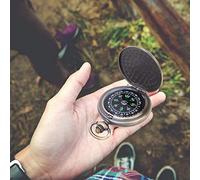 Pssopp J35A Bussola per Orologio da Tasca Aperta con Apertura Portatile in Lega di Zinco Vintage per Viaggi di Navigazione all'aperto