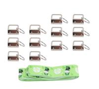Pssopp Kit Hardware Portachiavi da 12 Pezzi, Portachiavi, e Clip con Ciondoli con e Rotolo di Nastro Chiusura a Scatto per Cordino da Polso Realizzazione di Progetti di Cucito da 12 Pezzi (SILVER)