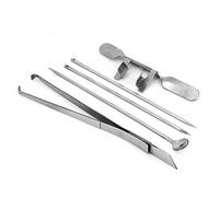 Pssopp Kit in Acciaio Inossidabile per Cappone da 5 Pezzi per Allevamenti di Pollame, Strumenti Affidabili per Castrazione di Pollo, Attrezzatura Chirurgica Facile da Usare e Durevole per la