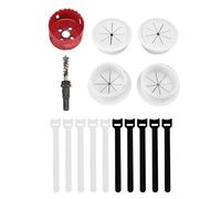 Pssopp Kit Spegnicavo TV, Kit di Gestione Cavi a Parete per TV Nascondi i Cavi Installazione Semplice con 4 Passaggi 1 Attacco per Trapano con seghettata a Foro (Foro da 60 mm)