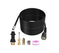 Pssopp Kit Tubo per Pulizia Tubi da Giardino, Compatibile con Scarico Idropulitrice Set Ugelli per Tubi Fognari Jetter con Adattatore per Intasati Lavello Fognatura Alta Pressione (15M)