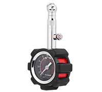 Pssopp Manometro per Pneumatici, Testa in Rame in Acciaio Inossidabile da 0 a 100 PSI Tester Manuale per Pressione dell'aria, Forma di Mini Ruota con Rivestimento in Gomma per Auto, Camion, Moto,