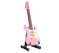 Pssopp Mini Set di Chitarra con Stand e Scatola, una Bella Collezione di Studi per la Camera da Letto in Miniatura per la Casa per la Camera da Letto