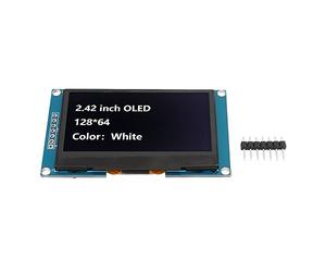 Pssopp Modulo Display, Modulo a Diodi Organici a Emissione di Luce Ampia compatibilità da 2,42 Pollici SSD1309 Drive IC Facile Installazione per ESP8266 (MRA091A Bianco)