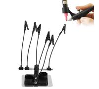 Pssopp Morsetto Porta Aerografo Magnetico, Base Supporto per Verniciatura in Metallo con Set di Bastoncini con a Coccodrillo per Parti di Modelli Hobby