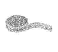 Pssopp Nastro a Rete con Strisce di Rhinestone, Rotolo di 1 Iarda
