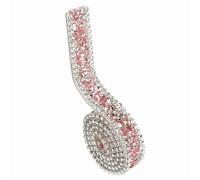 Pssopp Nastro a Rete con Strisce di Rhinestone, Rotolo di 1 Iarda (Rosa