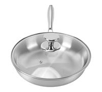 Pssopp Padella in Acciaio Inossidabile da 28 Cm con Coperchio