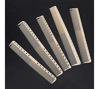 Pssopp Pettine di Pettine di in Fibra di Carbonio con Scala di Misurazione dei Denti Lisci Antistatica per il Salone Barbiere 10pc Beige (pettine)