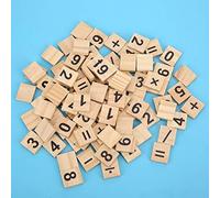 Pssopp Piastrelle con Numeri in Legno da 200 Pezzi, Gioco Educativo per Bambini per Imparare i Numeri, Arti e Mestieri, Progetti Fai da Te e Ortografia (miscelazione Digitale)
