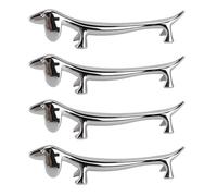 Pssopp Poggiaposate in Argento da 4 Pezzi, Porta Bacchette a Forma di Animale, Supporto Versatile per Tavolo da Pranzo, Forchetta, Cucchiaio (Pssopp9tu7y6gxw4-12)